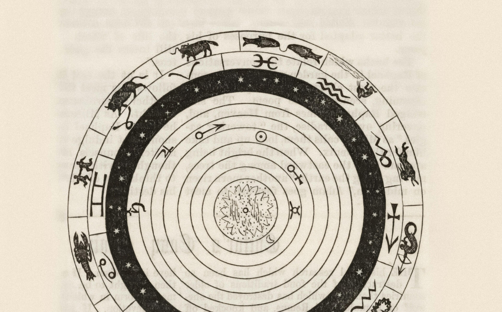 Image of an astrological chart from the NYPL collection